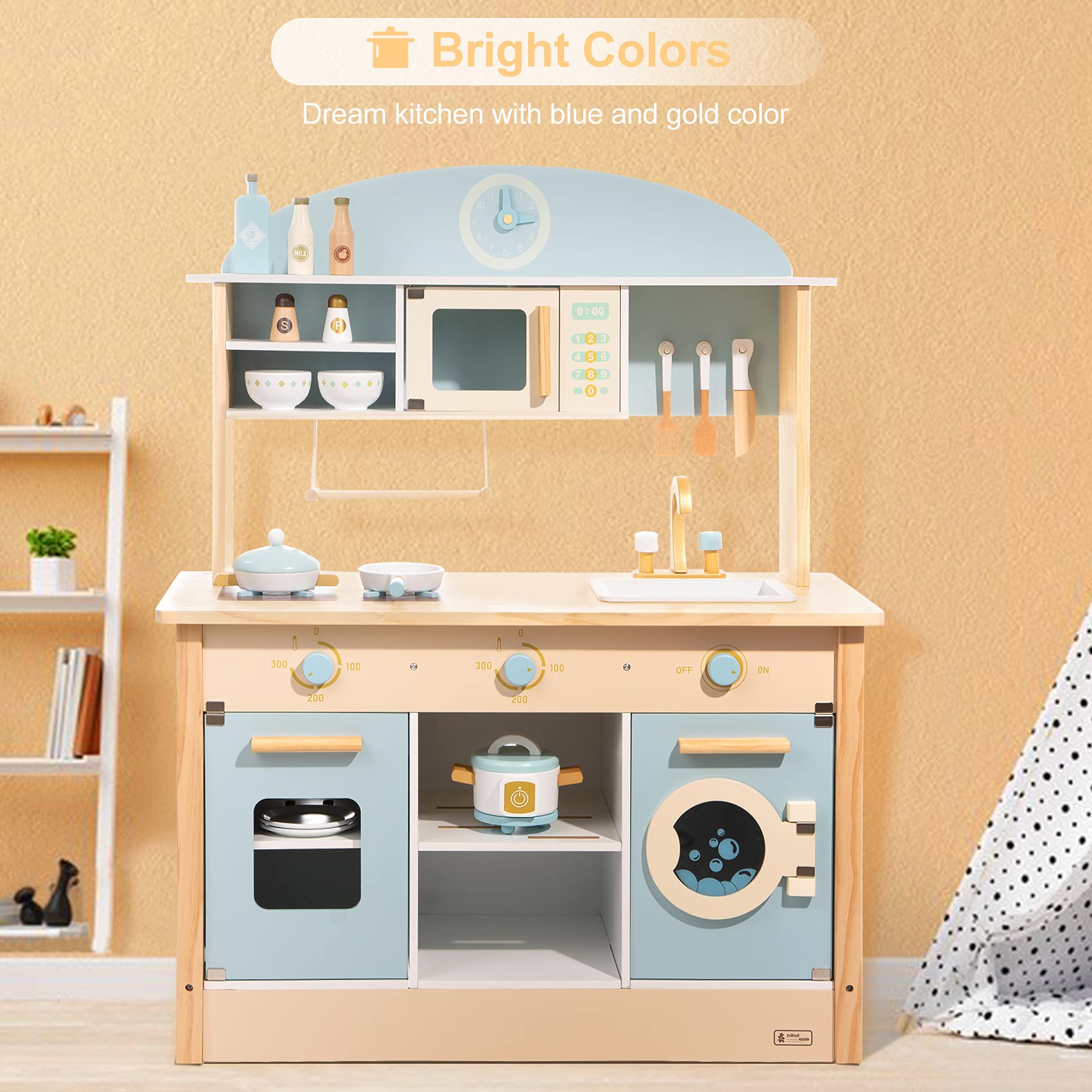 Premium DIY Play Kitchen Cooking Set - Large Pretend Chef Toy for Kids