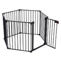 150" Adjustable Safety Gate - 6 Panel Metal Baby Fence for Stairs & Fireplace