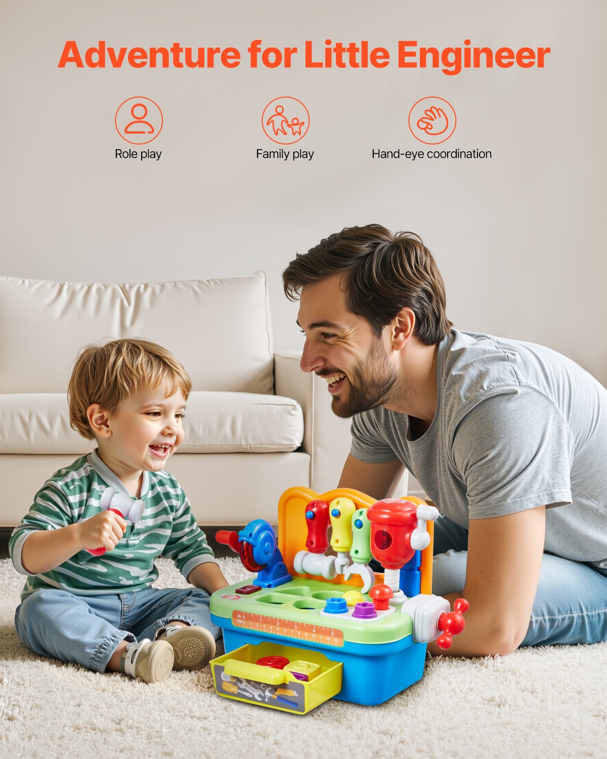 Musical Learning Workbench - Interactive Educational Toy for Toddlers 2+