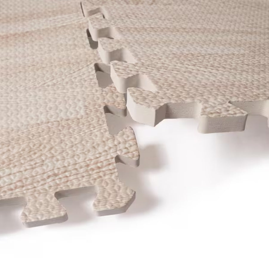 Interlocking Foam Puzzle Mat - 8 Pack Wood Grain Play Mat for Kids