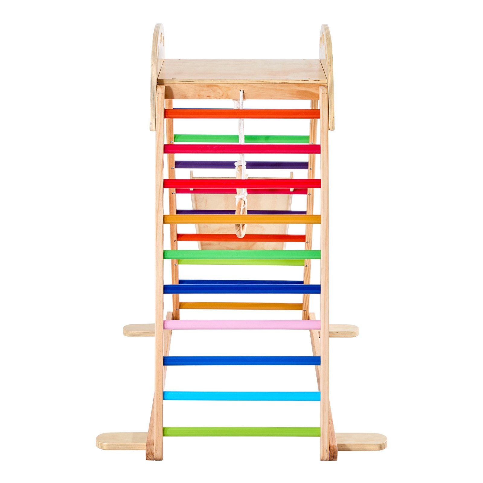 4-in-1 Indoor Playground Jungle Gym - Kids Climbing Frame with Slide