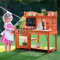 Wooden Outdoor Mud Kitchen Set for Kids - Pretend Play with Accessories