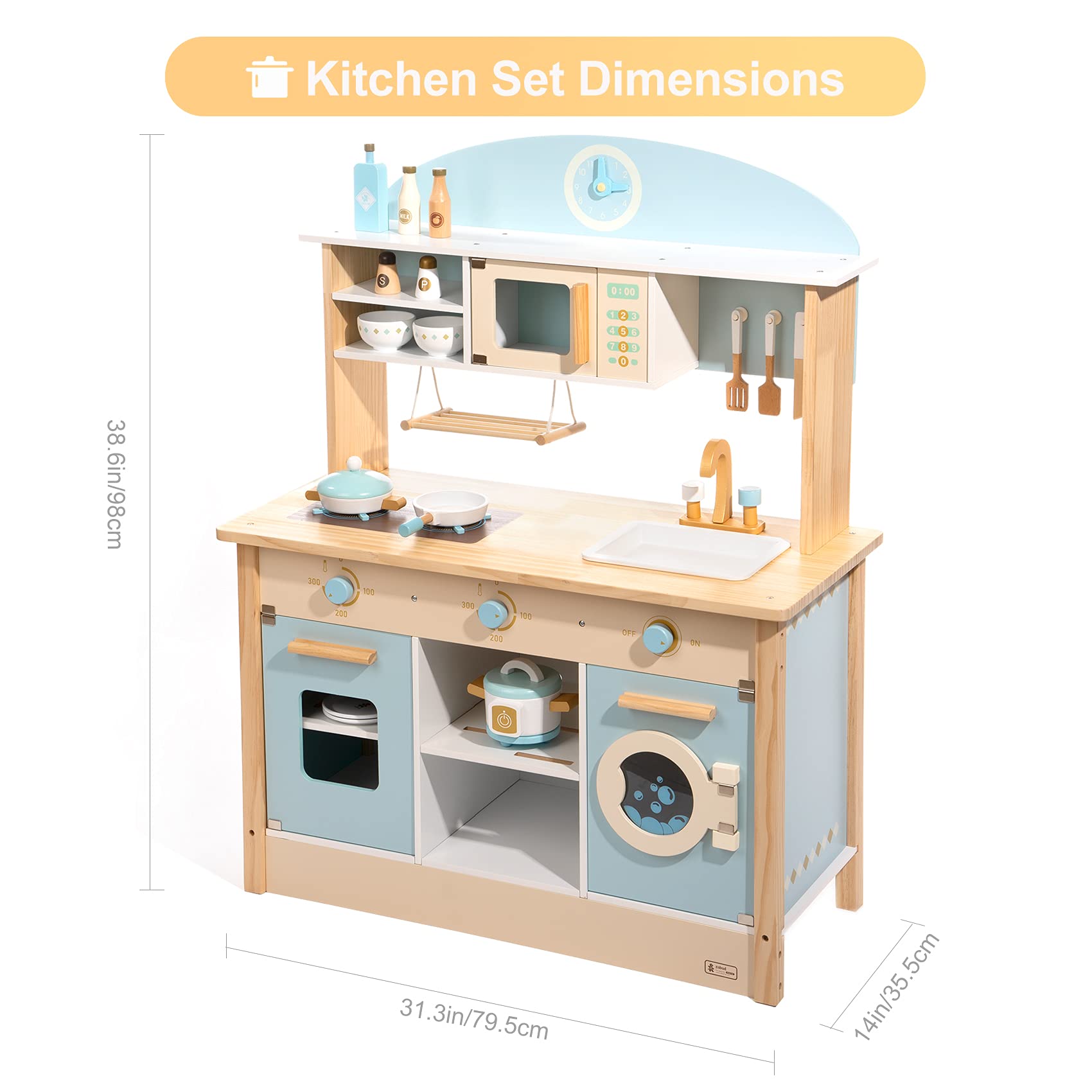 Premium DIY Play Kitchen Cooking Set - Large Pretend Chef Toy for Kids