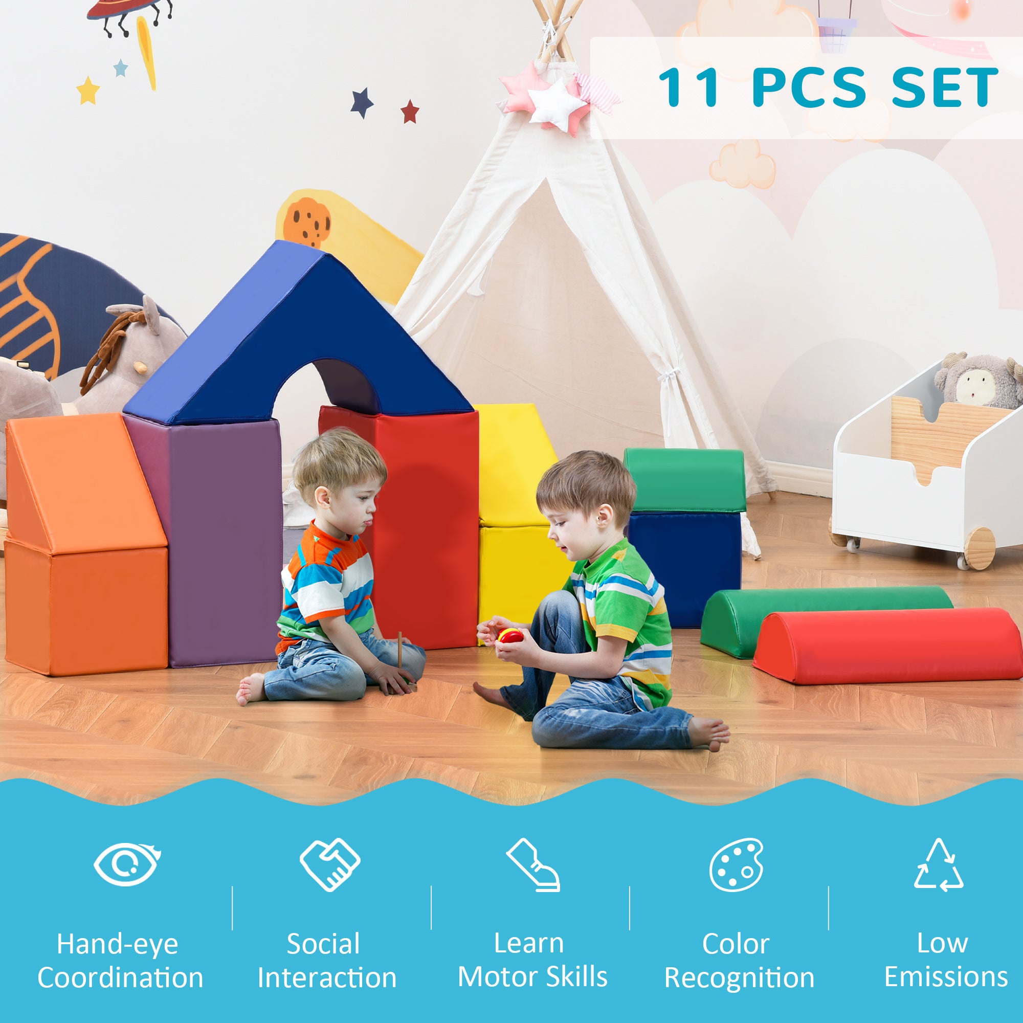 11-Piece Kids Crawl and Climb Activity Play Set for Climbing