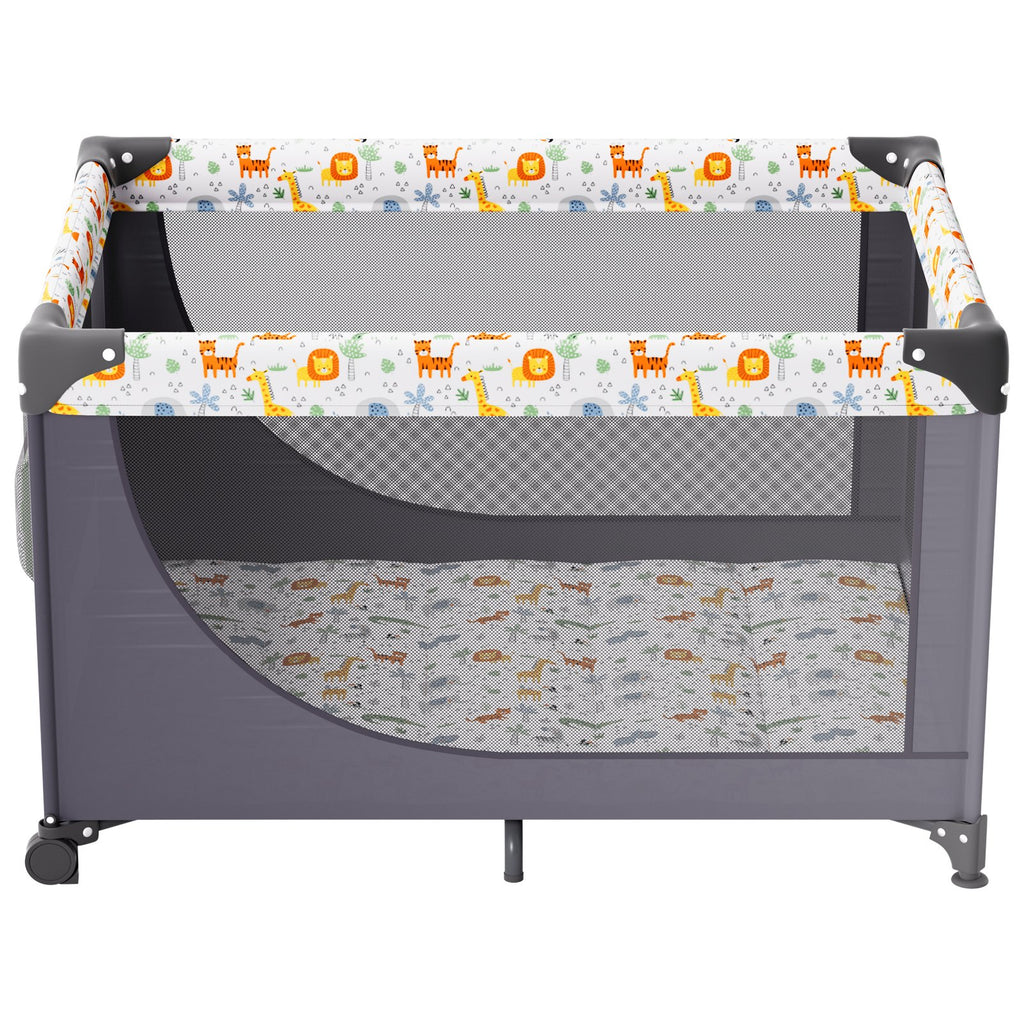 Baby Playpen - Quick-Folding Portable Fence with Wheels