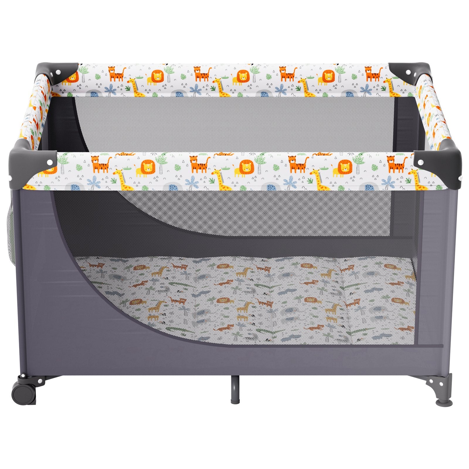 Baby Playpen - Quick-Folding Portable Fence with Wheels