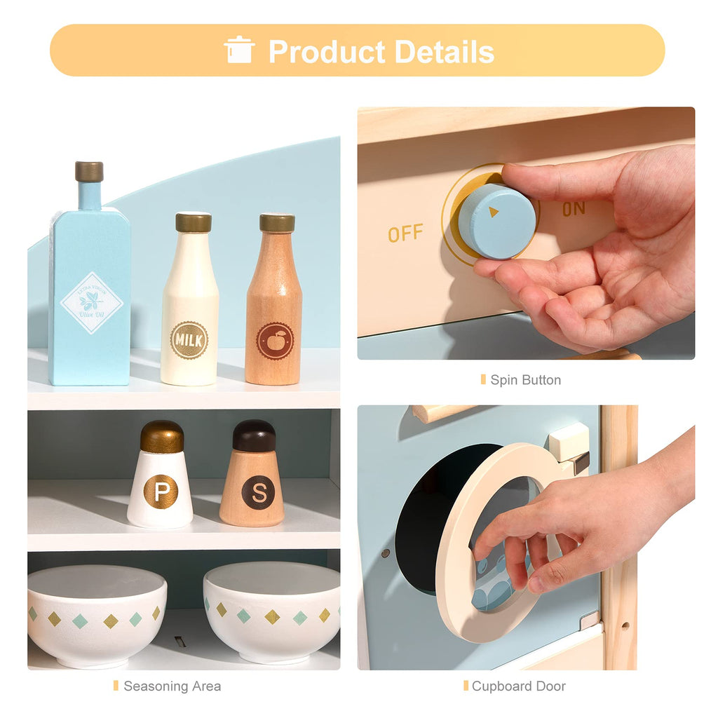 Premium DIY Play Kitchen Cooking Set - Large Pretend Chef Toy for Kids