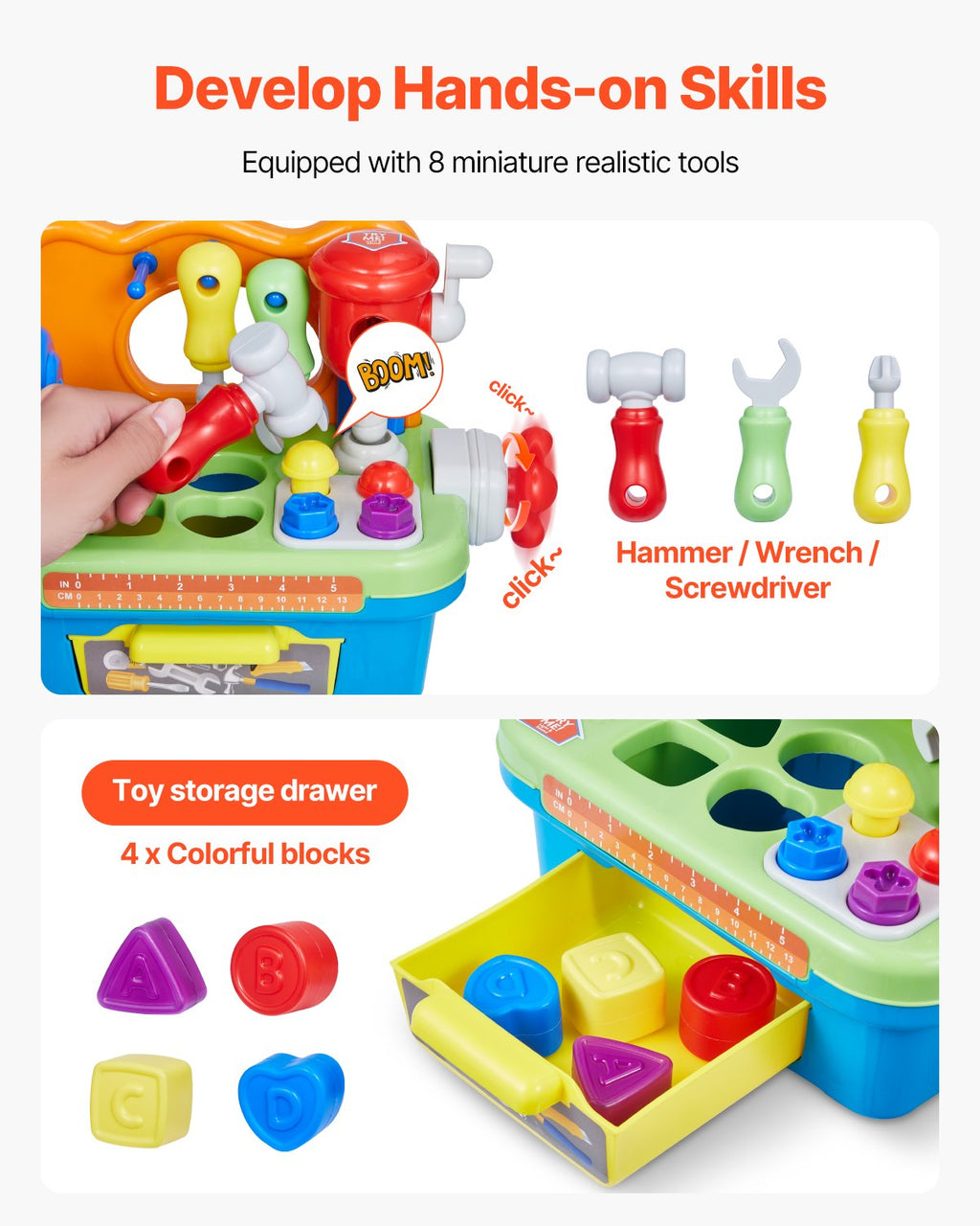 Musical Learning Workbench - Interactive Educational Toy for Toddlers 2+
