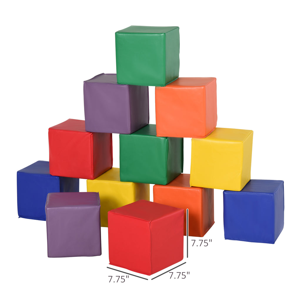 12-Piece Soft Foam Play Blocks Set for Toddlers - Building Blocks Toy