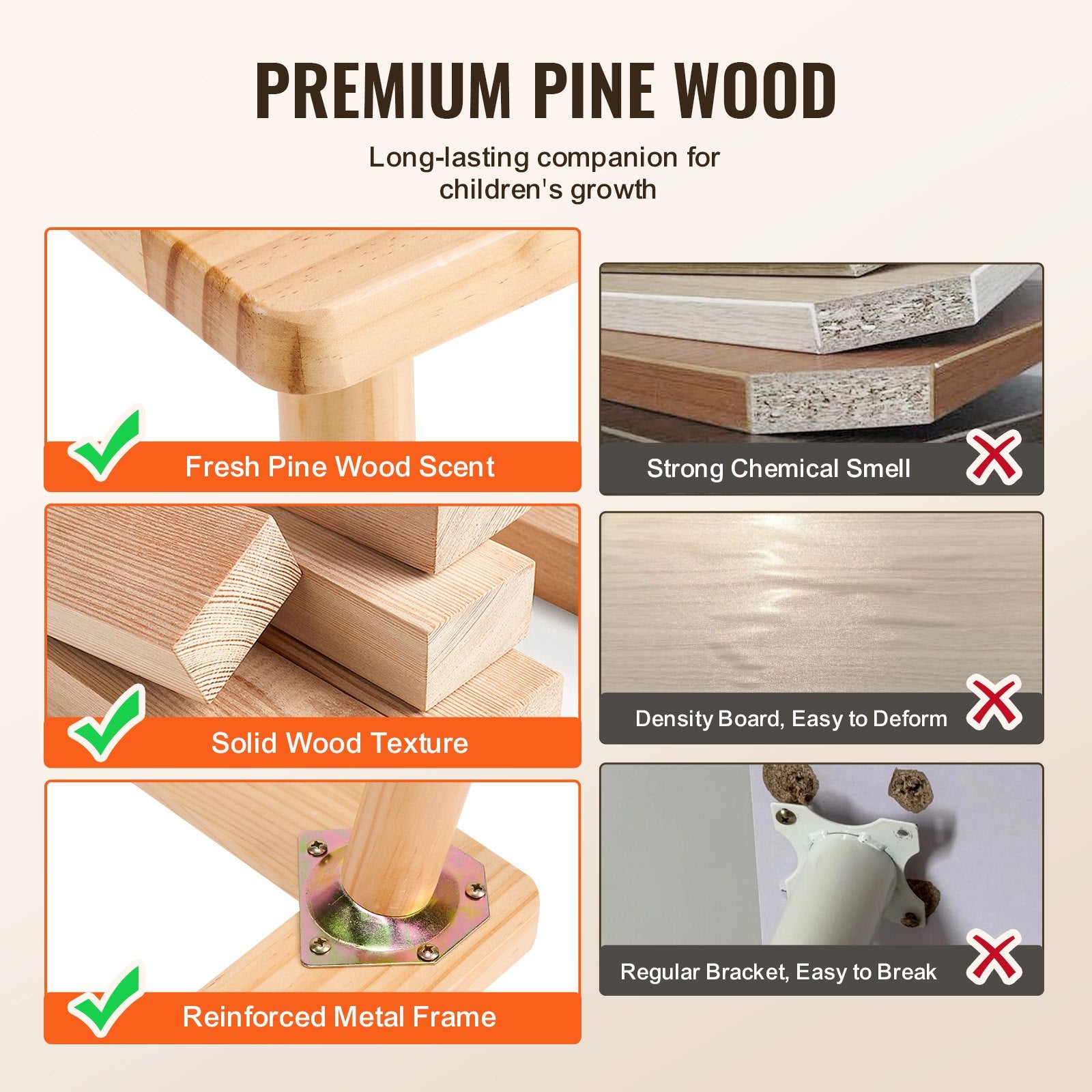 Kids Wooden Sensory Activity Table for Toddlers - Double-Sided Play Table with Non-Slip Feet