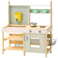 Wooden Mud Kitchen for Kids - Outdoor Play Kitchen Set with Accessories
