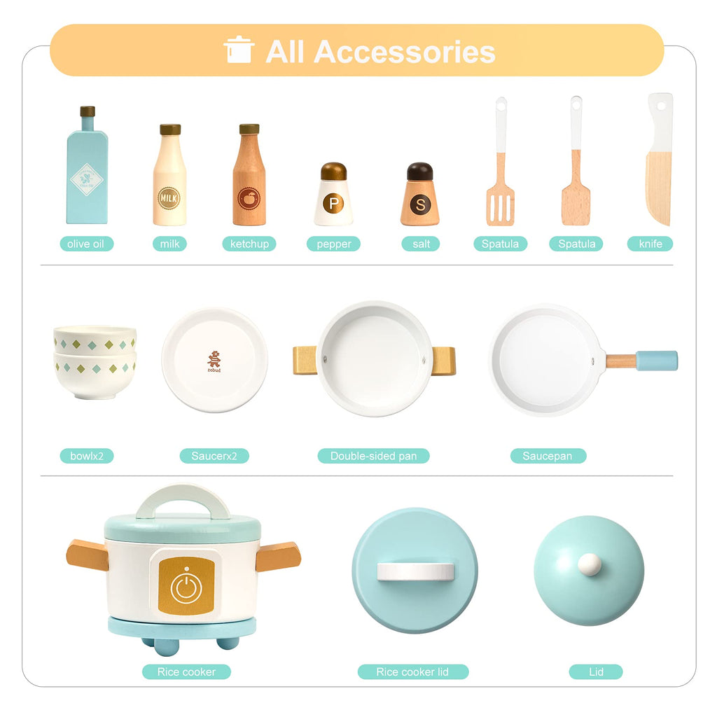 Premium DIY Play Kitchen Cooking Set - Large Pretend Chef Toy for Kids