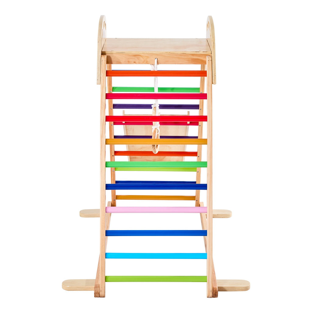 4-in-1 indoor wooden jungle gym climbing frame for kids