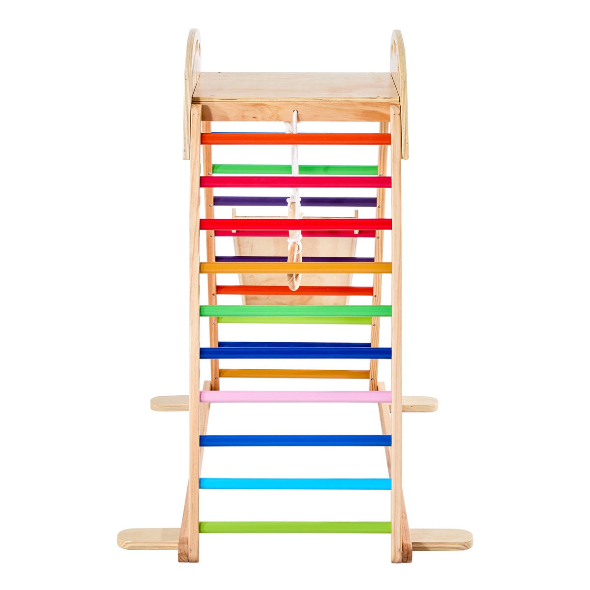 4-in-1 indoor wooden jungle gym climbing frame for kids