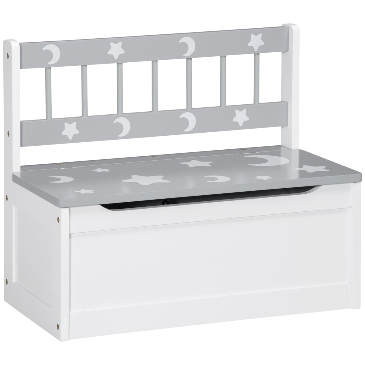 Kids storage bench with built-in toy box — product detail view