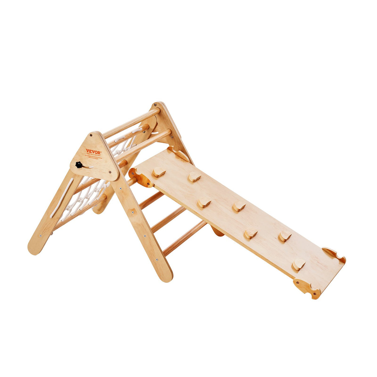 Pikler triangle climbing set, 4-in-1, wood color