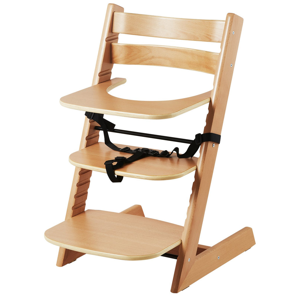 Wooden convertible high chair for babies and toddlers